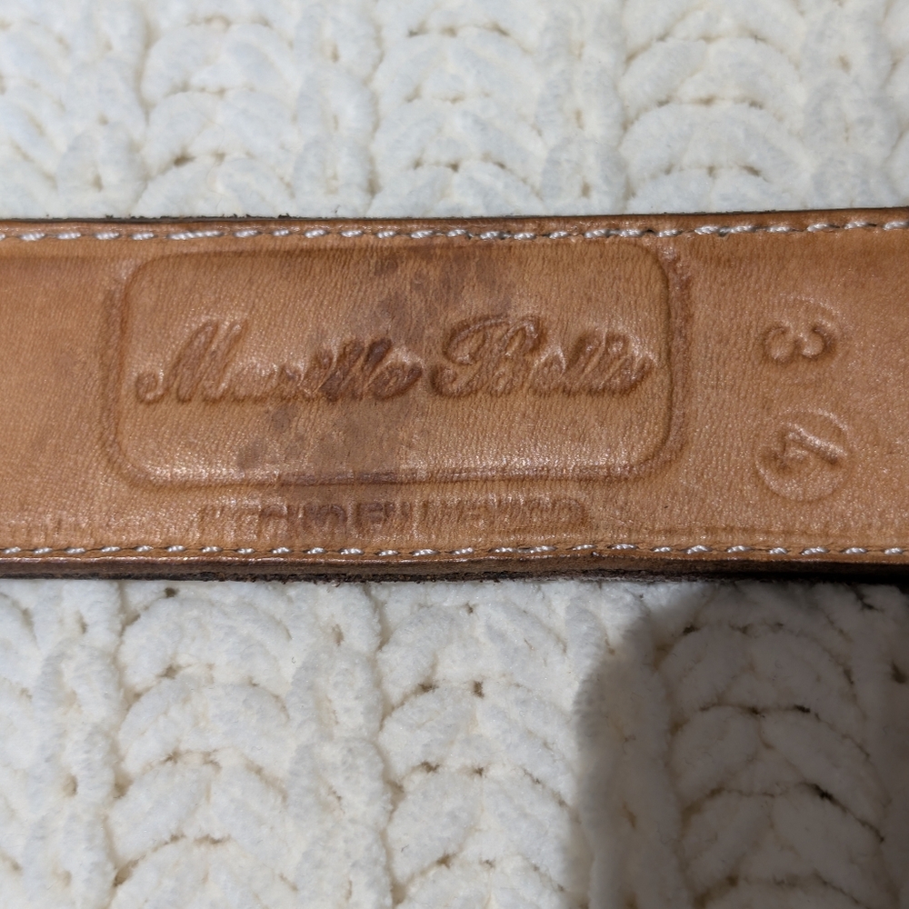 Embroidered Leather Western Horseshoe Belt - Picture 7 of 7
